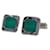 Gemelli Cartier Santos in argento e malachite Silver hardware
