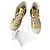 Baskets à talons Saint Laurent Bedford Cuir Doré