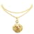 Chanel Gold Gold Plated CC Round Pendant Necklace Golden Metal Gold-plated  ref.1422232