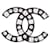 Other jewelry NEW CHANEL CC LOGO STRASS BROOCH IN BLACK RESIN 2024  ref.1422346