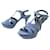 Yves Saint Laurent NINE SAINT LAURENT TRIBUTE BLUE DENIM 457757 SANDALS 39.5 SHOES  ref.1422352