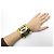 BRACCIALE VINTAGE CHANEL MANCHETTE LOGO CC 1970 T17 METALLO DORATO EMAIL NERO BANGLE D'oro - vista 13
