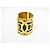 BRACCIALE VINTAGE CHANEL MANCHETTE LOGO CC 1970 T17 METALLO DORATO EMAIL NERO BANGLE D'oro - vista 4