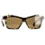 Bottega Veneta 99mm Geometric Shield Sunglasses In Havana Brown Acetate Red Cellulose fibre  ref.1422414