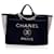 Chanel Black and White Felt Wool Large Deauville Tote Shoulder Bag  ref.1422939