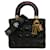 Dior Negro Pequeño Patentado Arrugado Cannage Insignias de Suerte Mi Lady Dior Cuero Charol  ref.1423175