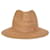 Maison Michel Logo Fedora Hat in Brown Straw  ref.1423390