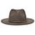 Eugenia Kim Feather Fedora Hat in Dark Brown Straw  ref.1423405