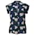 Michael Kors Floral Print Buttoned Blouse in Navy Blue Silk  ref.1423500