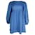 Reformation Ramone Long-sleeve Mini Dress in Blue Linen  ref.1423607