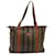 Pequin Borsa Tote in Tela Pecan FENDI Marrone Nera Auth bs14250 Nero  ref.1423825