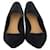 Tory Burch Black Olimpia Pointed Toe Block Heel Pumps Suede  ref.1424013