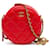 Red Chanel CC Quilted Lambskin Pearl Crush Round Clutch with Chain Crossbody Bag Leather  ref.1424031