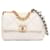 White Chanel Medium Lambskin 19 Flap Satchel Leather  ref.1424051