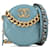 Blue Chanel Lambskin 19 Round Clutch with Chain Satchel Leather  ref.1424099