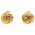 Boucles d'oreilles clip en or plaqué CC de Chanel Métal Doré  ref.1424117