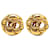 Goldfarbene CC Clip-On Ohrringe von Chanel Golden Vergoldet  ref.1424118