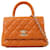 Orange Chanel Extra Mini Caviar Coco Top Handle Satchel Leather  ref.1424138