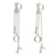 Boucles d'oreilles pendantes en métal argenté et cristaux Dior argent  ref.1424147