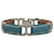 Blue Hermès Leather Place Beauvau Bracelet  ref.1424173