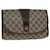 GUCCI GG Supreme Web Sherry Line Clutch Bag PVC Beige Red 156 01 030 Auth th4947  ref.1424754