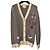 Gucci Cardigan V-Ausschnitt aus Baumwolle beige navy blau Marineblau
