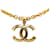 Gold Chanel Gold Plated CC Pendant Necklace Golden Gold-plated  ref.1425468