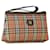 Clutch de lona xadrez Haymarket marrom da Burberry Couro  ref.1425520