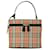 Braune Burberry Haymarket Check Kosmetiktasche Leder  ref.1425523