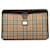 Clutch de lona a cuadros vintage Burberry marrón Castaño Cuero  ref.1425601