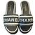 Chanel Lammfell bestickte CC Mule Sandale 37 Schwarz Weiß