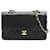 Chanel Sac classique double rabat en agneau noir vintage 1986 taille moyenne Cuir  ref.1425758