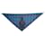 Hermès NEUF FOULARD HERMES PANI LA SHAR PAWNEE TRIANGLE EN SOIE BLEUE CHARMS NEW SCARF  ref.1425891