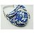 BORSA A MANO CHRISTIAN DIOR SADDLE TESSUTO FLORALE GALLIANO BLU - vista 5