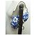 BORSA A MANO CHRISTIAN DIOR SADDLE TESSUTO FLORALE GALLIANO BLU - vista 6