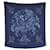 Hermès NEUF FOULARD HERMES REGINA SURTEINT H000594S MANCHARI CARRE 90 SOIE SCARF Bleu  ref.1425973