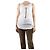 Ann Demeulemeester Top sin mangas de canalé blanco con estampado - talla UK 12