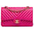 Chanel Rosa Medio Chevron Pelle di Agnello Doppio Flap  ref.1426709