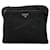 Prada Nylon Schultertasche mit Dreieckslogo-Platte in gutem Zustand Schwarz Leinwand  ref.1426849