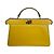 Borsa Fendi Peekaboo I SEE U in pelle di struzzo gialla Giallo