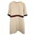 Gucci Grosgrain-Trimmed Mini Dress in Cream Wool and Silk White  ref.1427688