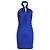 Vestido Mini Halter Zac Posen en Satén Azul