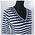 Camiseta Jean Paul Gaultier com listras brancas e azuis Branco Azul - vista 9