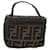 FENDI Zucca Canvas Vanity Pouch Brown Black Auth 78406  ref.1428246