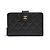 Chanel Compact Classic CC Black Leather Wallet in box