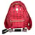 MCM Cognac Visetos Mochila Stark em couro vermelho com studs Autêntica Usada  ref.1428457