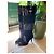 Botas de tacón Versace negras de ante y cuero 36.5 Negro - vista 3