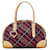 Burberry Nova Check Canvas Leather Handbag in Very Good Condition Purple Cloth  ref.1429131