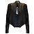Schwarze Harvey drapierte offene Lederjacke von Alice + Olivia