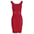 Herve Leger Sleeveless Bandage Dress in Red Rayon Cellulose fibre  ref.1429677